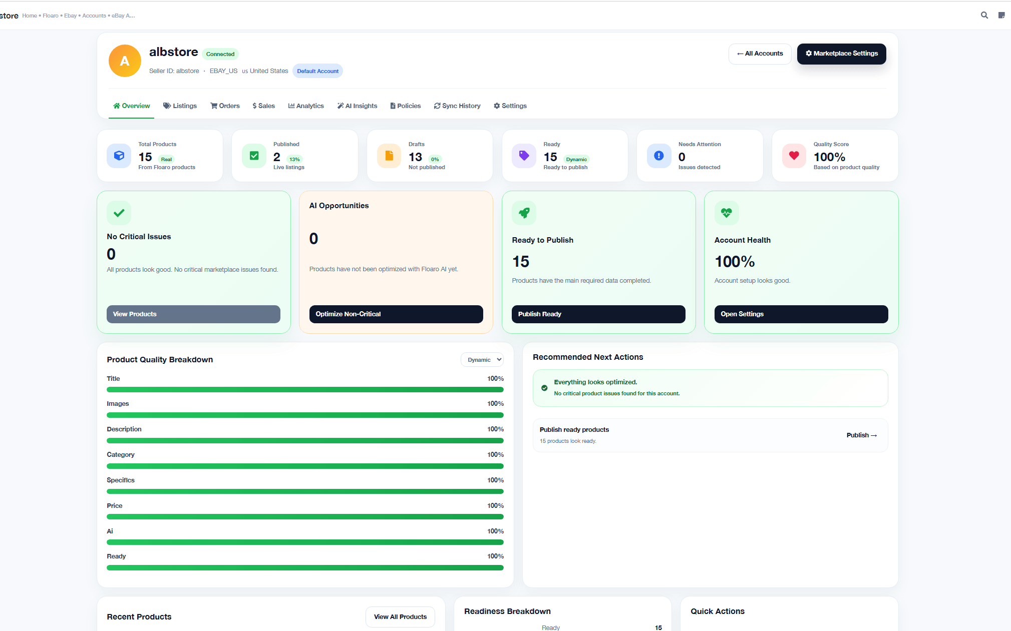 Floaro Dashboard